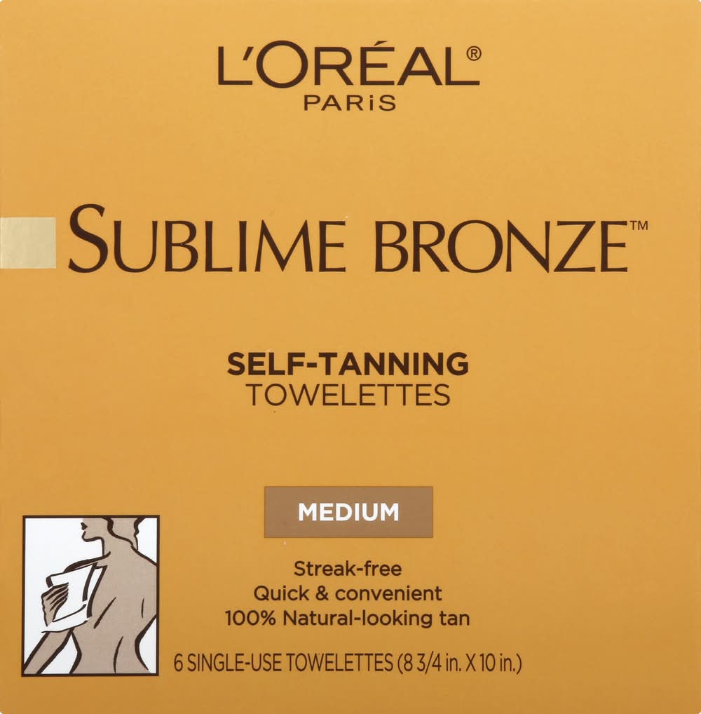 L'Oréal Paris Sublime Bronze Medium Self-Tanning Towelettes (4.8 oz)