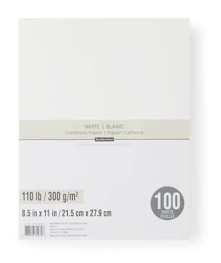 Recollections Heavyweight Cardstock Papers, 8.5" x 11", White (100 ct)