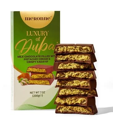 Meronne Milk Chocolate Bar, Pistachio Cream & Crispy Kadayif (7 oz)