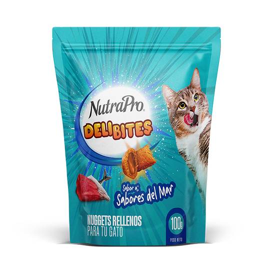 Nuggets Nutrapro Snack Para Gato Sabor Mariscos 100 Gr
