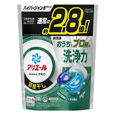 Ｐ＆Ｇ　アリエール　ジェルボール　プロ　部屋干し用　詰替　ハイパージャンボ　３１個入