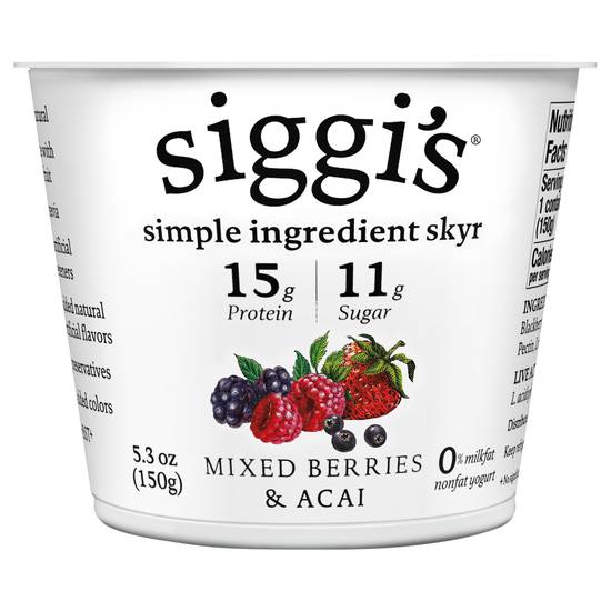 Siggi's Non Fat Mixed Berries & Acai Yogurt