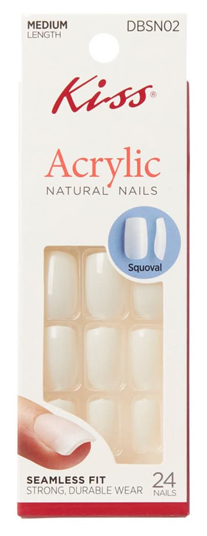 KISS Acrylic Natural Squoval Nails, M (24 ct)