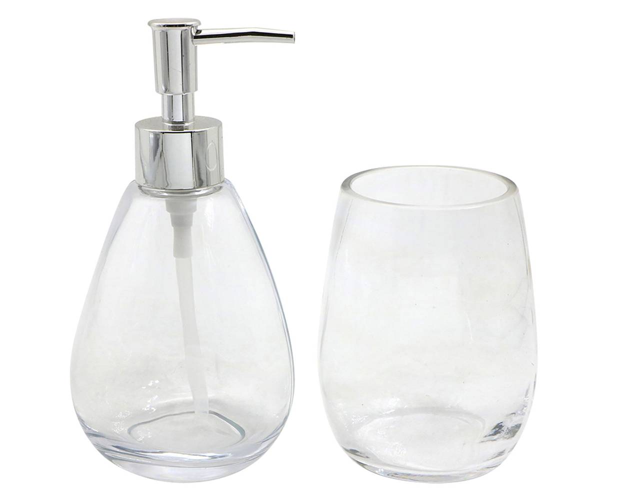 Cotidiana set accesorios de baño transparente (1 set 2 u)