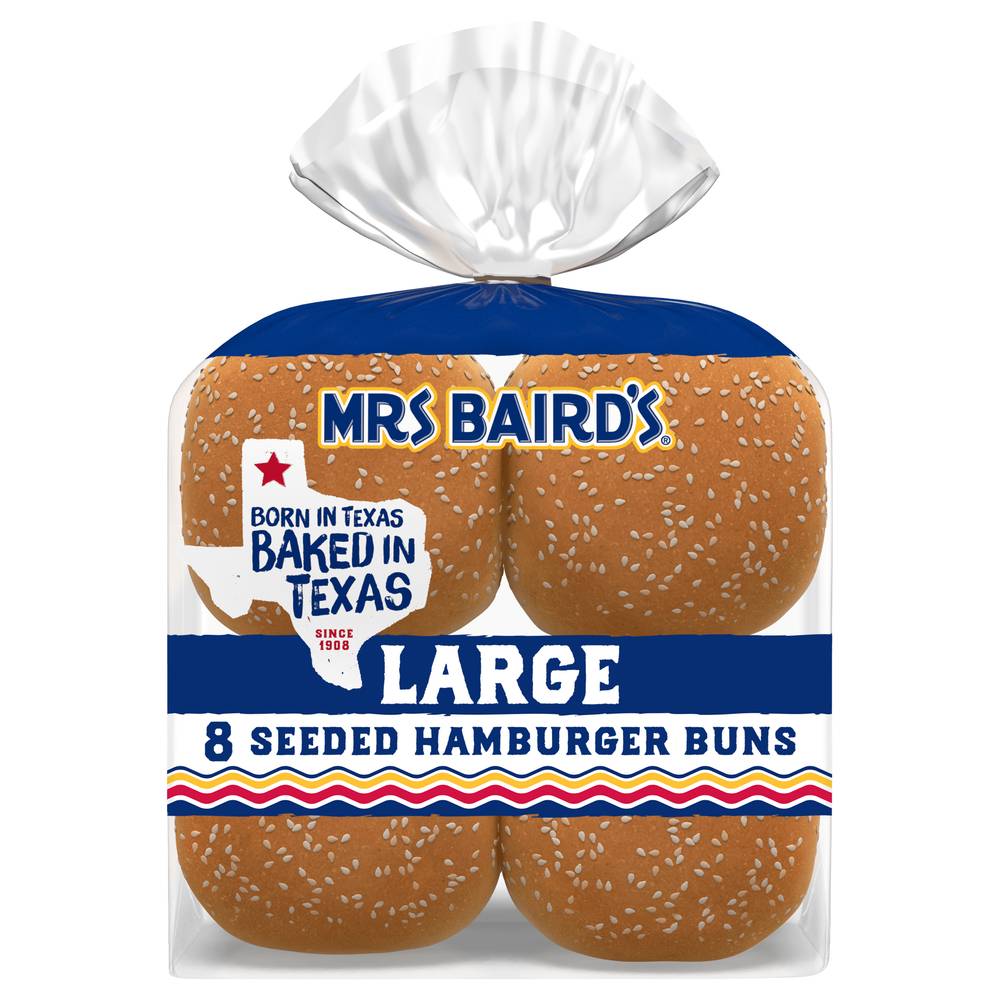 Mrs Baird's Large Seeded Hamburger Buns (8 ct)