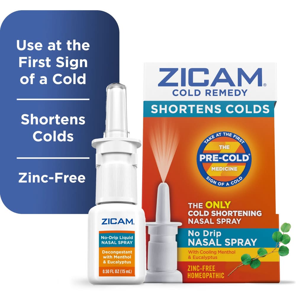 Zicam Cold Remedy No Drip Nasal Spray, Cooling Menthol-Eucalyptus (0.5 fl oz)