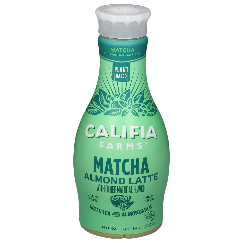 Califia Farms Matcha Almond Latte Milk, Green Tea (48 fl oz)