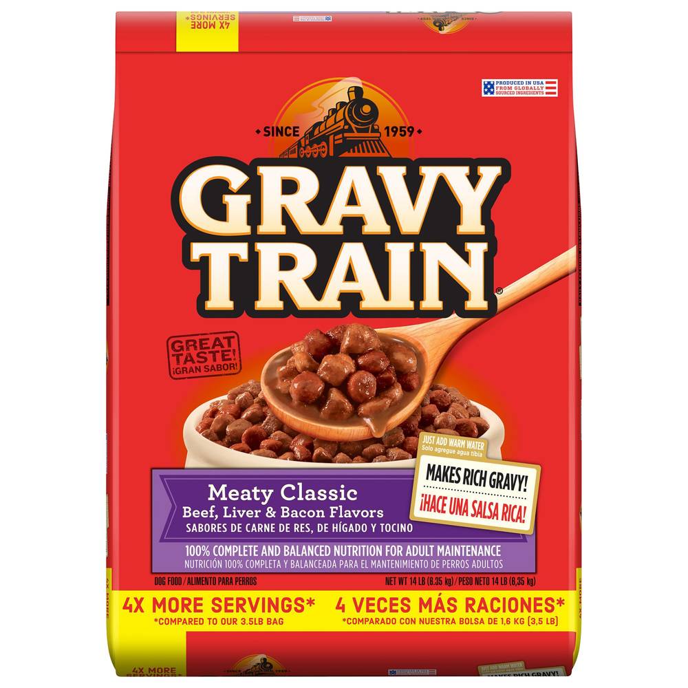 Gravy Train Meaty Classic Adult Dog Food (beef-liver-bacon)