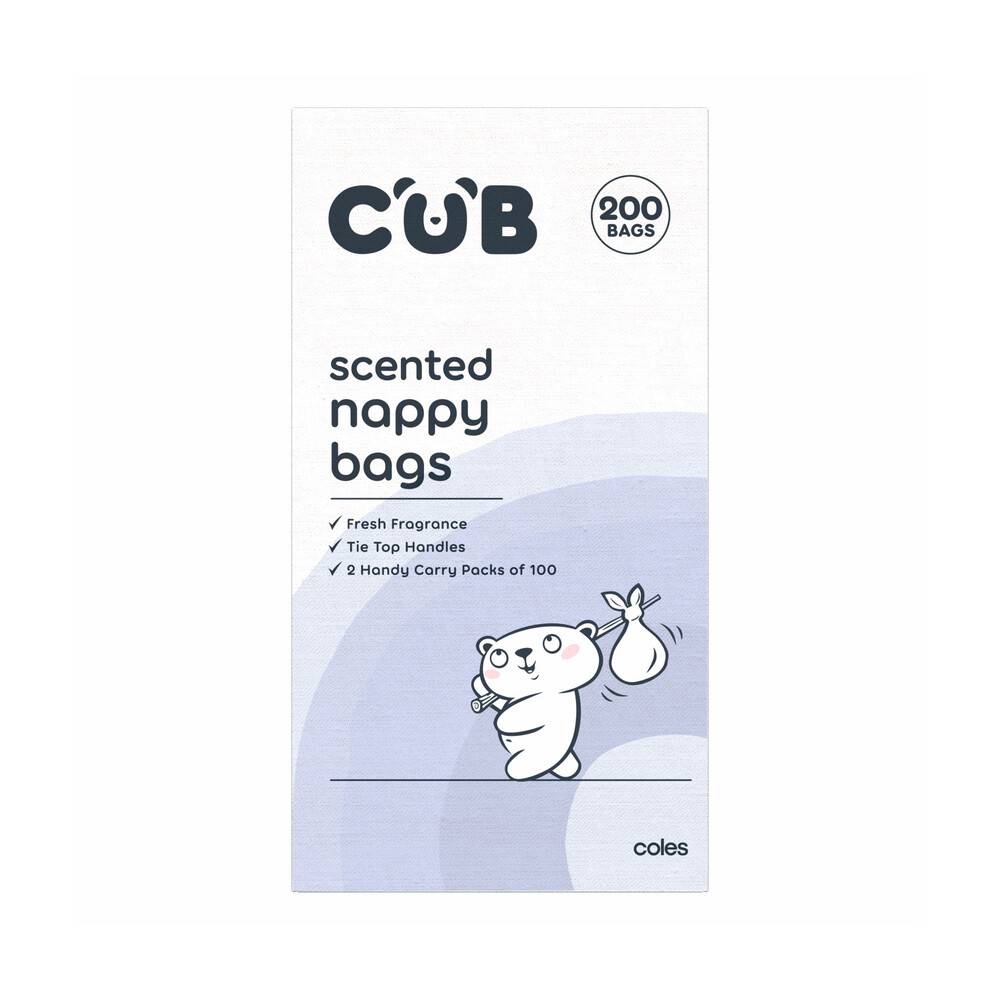 CUB Coles Scented Nappy Bags (200 pack)