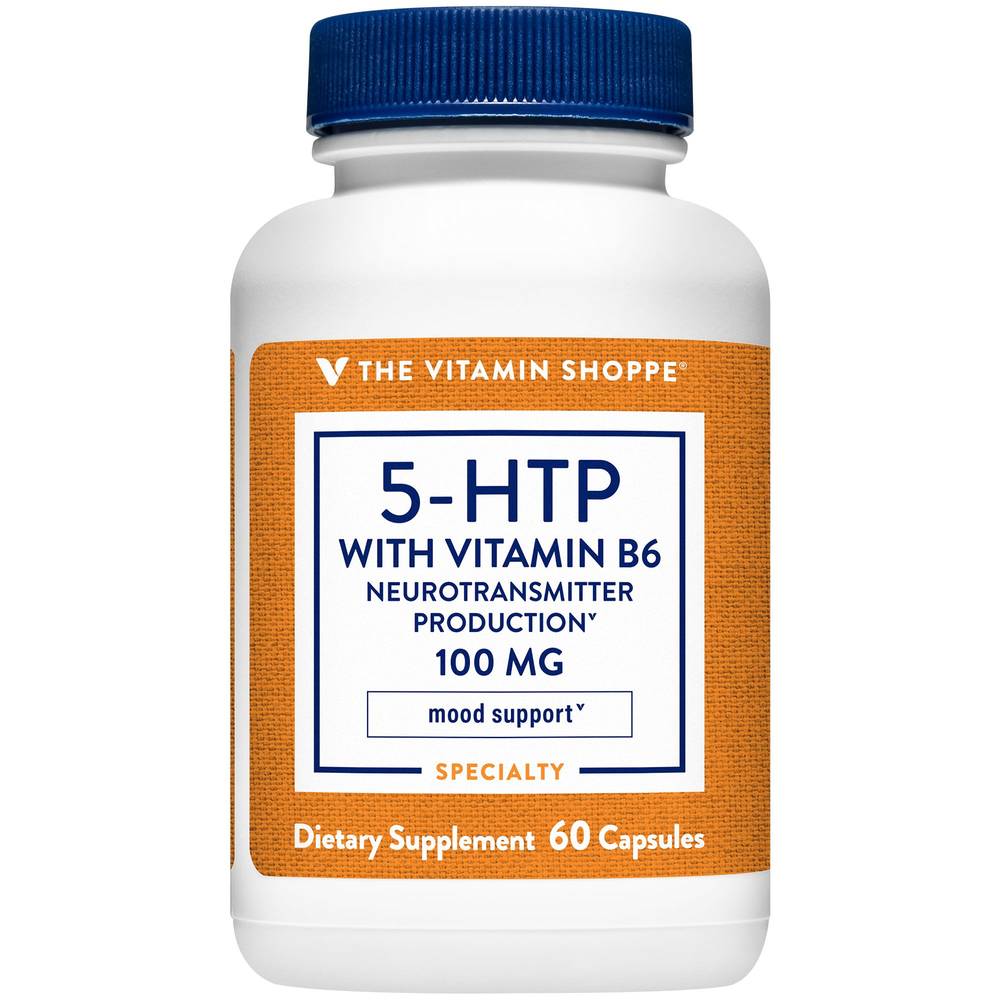 5-Htp With Vitamin B6 For Mood Support - 100 Mg (60 Capsules)