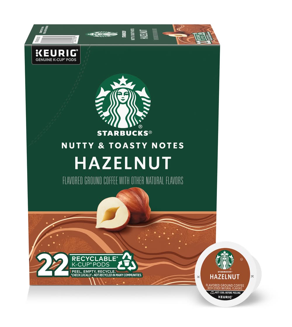 Starbucks Ground Coffee K-Cup Pods, Hazelnut (8 oz, 22 ct)