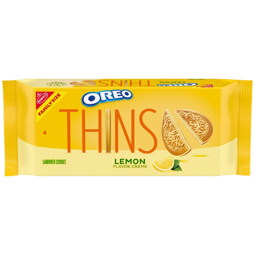 Oreo Thins Creme Sandwich Cookies, Lemon (11.78 oz)