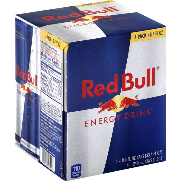 Red Bull Energy Drink (4 pack, 8.4 fl oz)