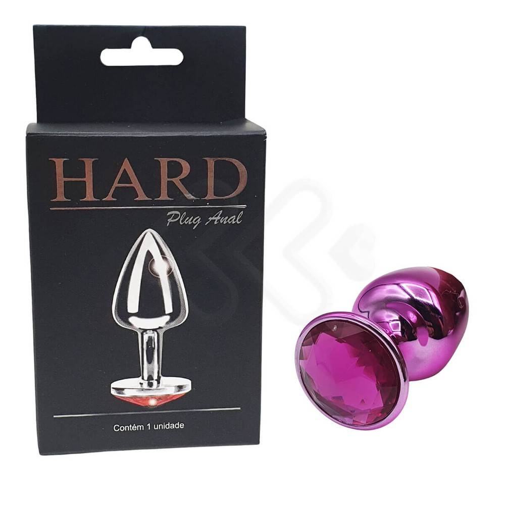 hard plug anal Thick Silver Anal Plug with Purple Stone - Purple Gem Butt Plug
