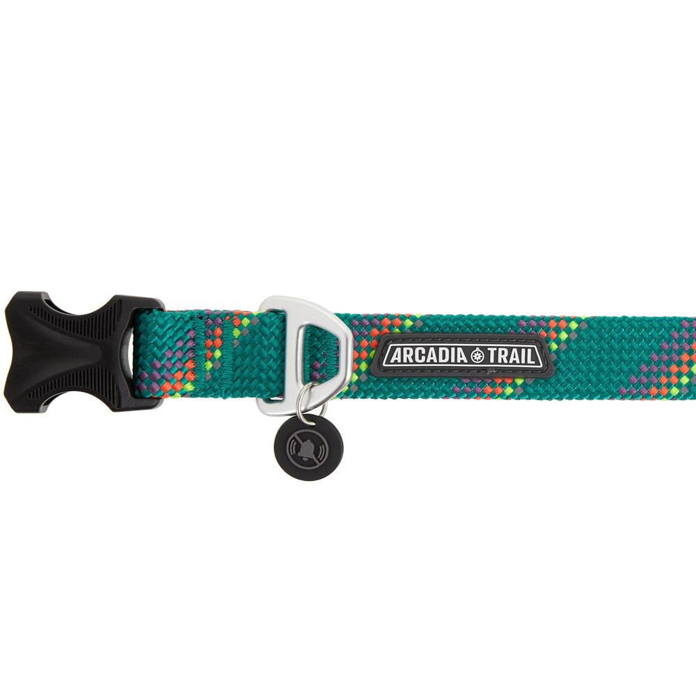 Arcadia Trail™ Reflective Rope Paracord Dog Collar (Color: Green, Size: Medium)