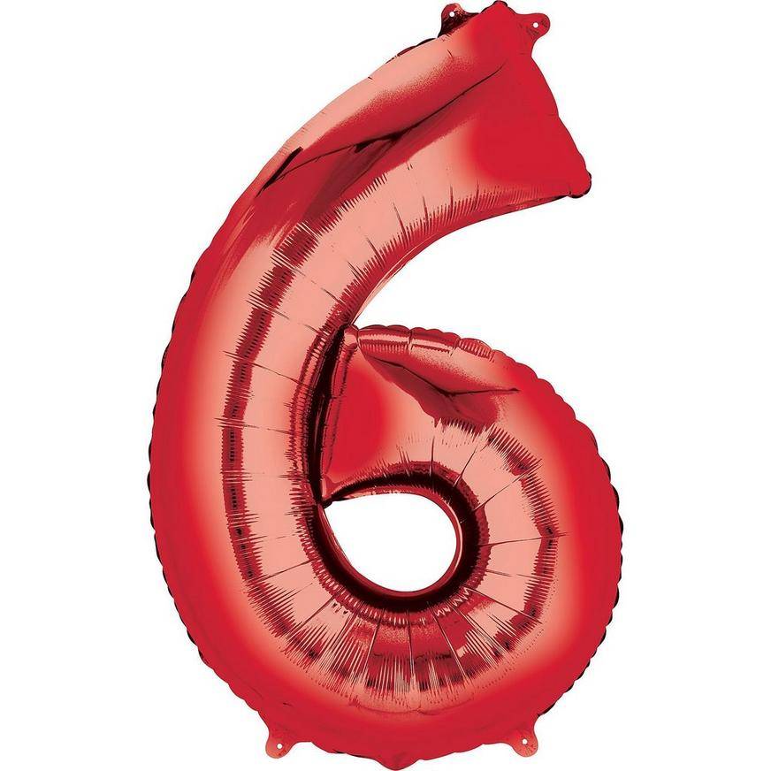 Uninflated 34in Red Number Balloon (6)