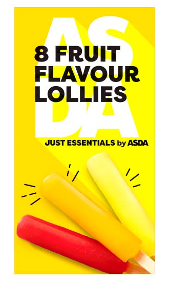 ASDA Assorted, Just Essentials Fruit Ice Lollies (8 pack)