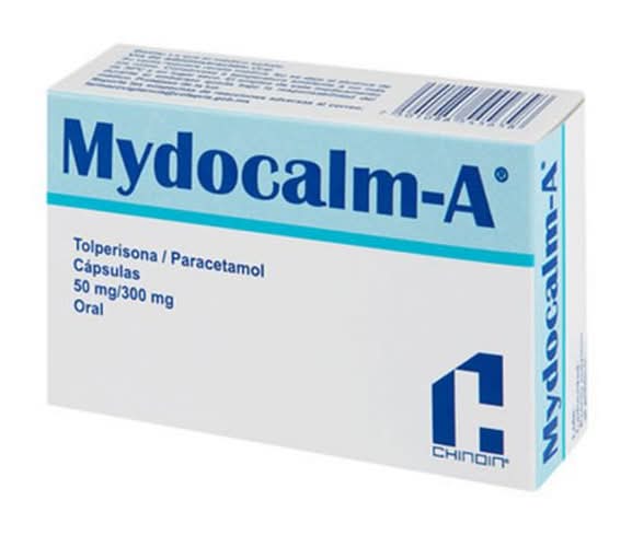 Mydocalm-A · Tolperisona 50 mg / paracetamol 300 mg en cápsulas (30 un)