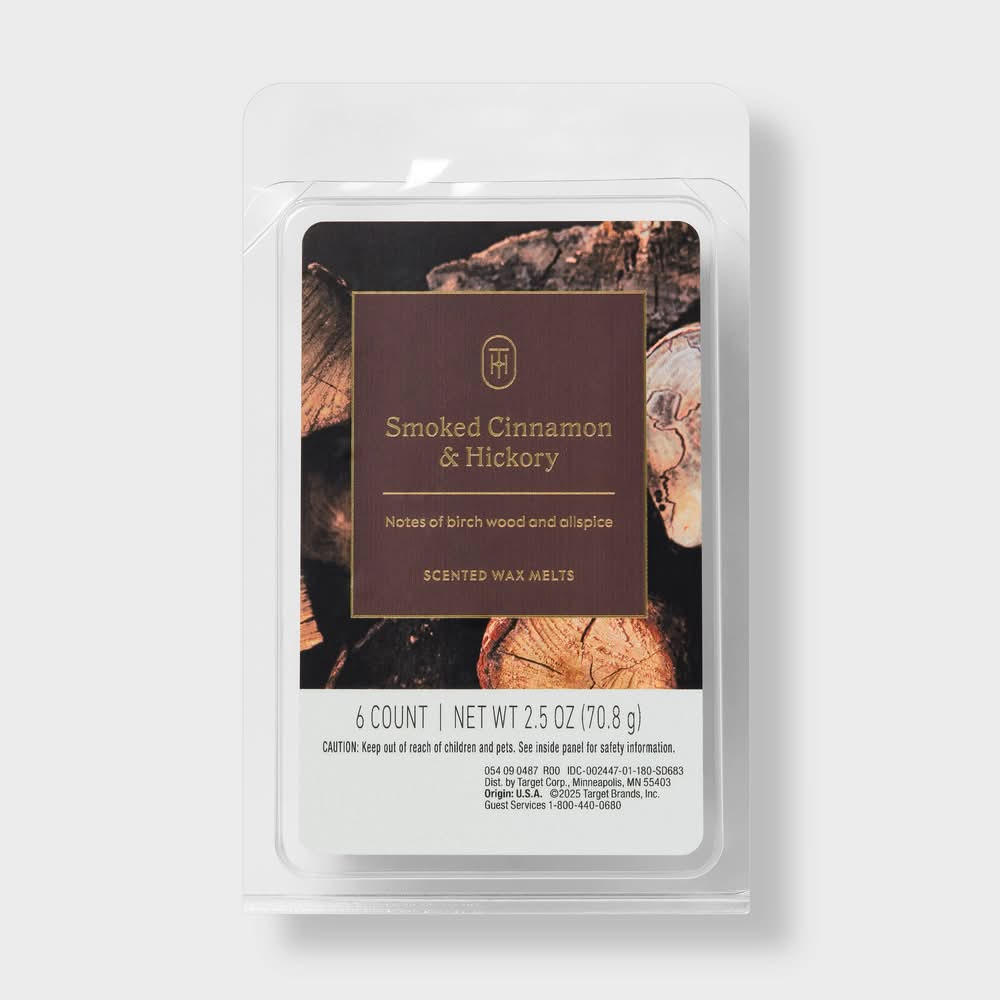 Threshold Scented Wax Melts, Smoked Cinnamon and Hickory (2.5 oz, 6 ct)