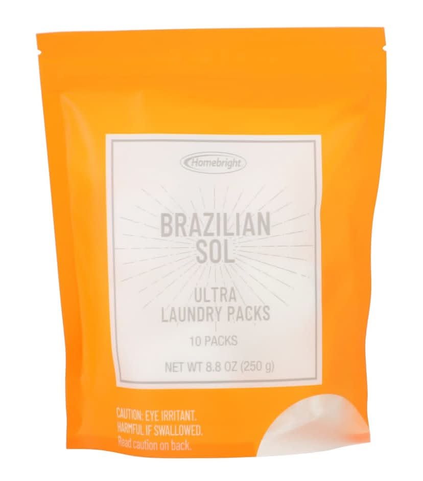 Homebright Brazilian Sol Ultra Laundry Packs, 10-pc Pack.
