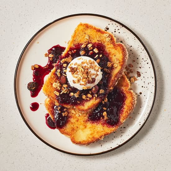 Pain Doré Croustillant Mascarpone & Compote / Mascarpone Crispy French Toast & Compote