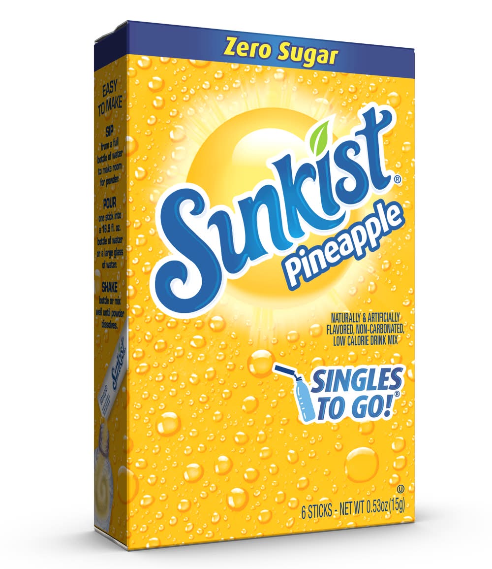 Sunkist Zero Sugar Pineapple Drink Mix (0.5 oz)