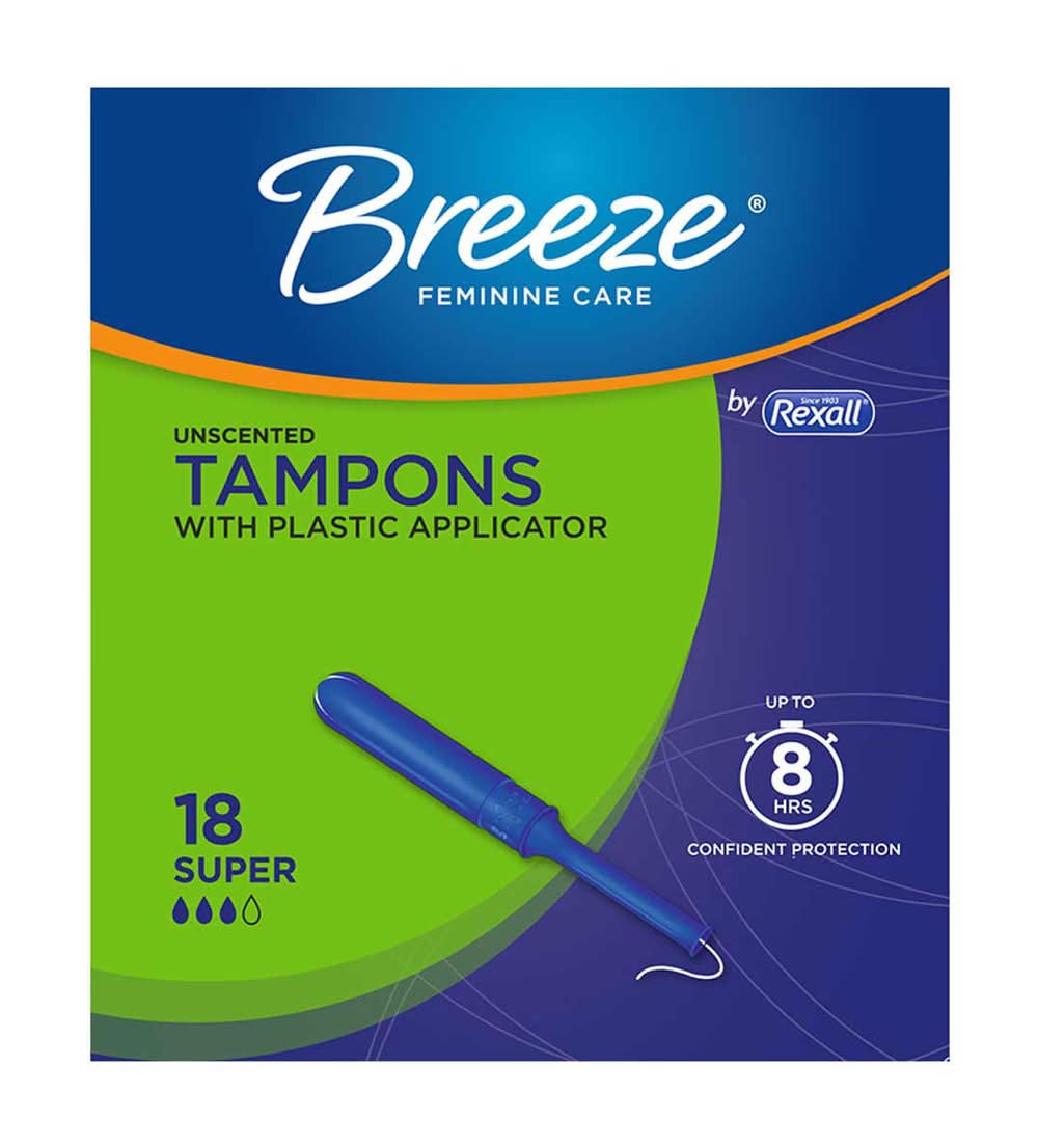 Breeze Unscented Tampons - Super Plus 18 Ct