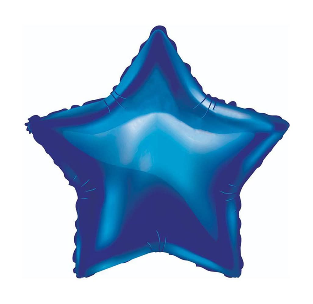 Stationery Balloon Blue Star Holographic 1 Ct