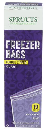 Sprouts 1 Quart Double Zipper Freezer Bags