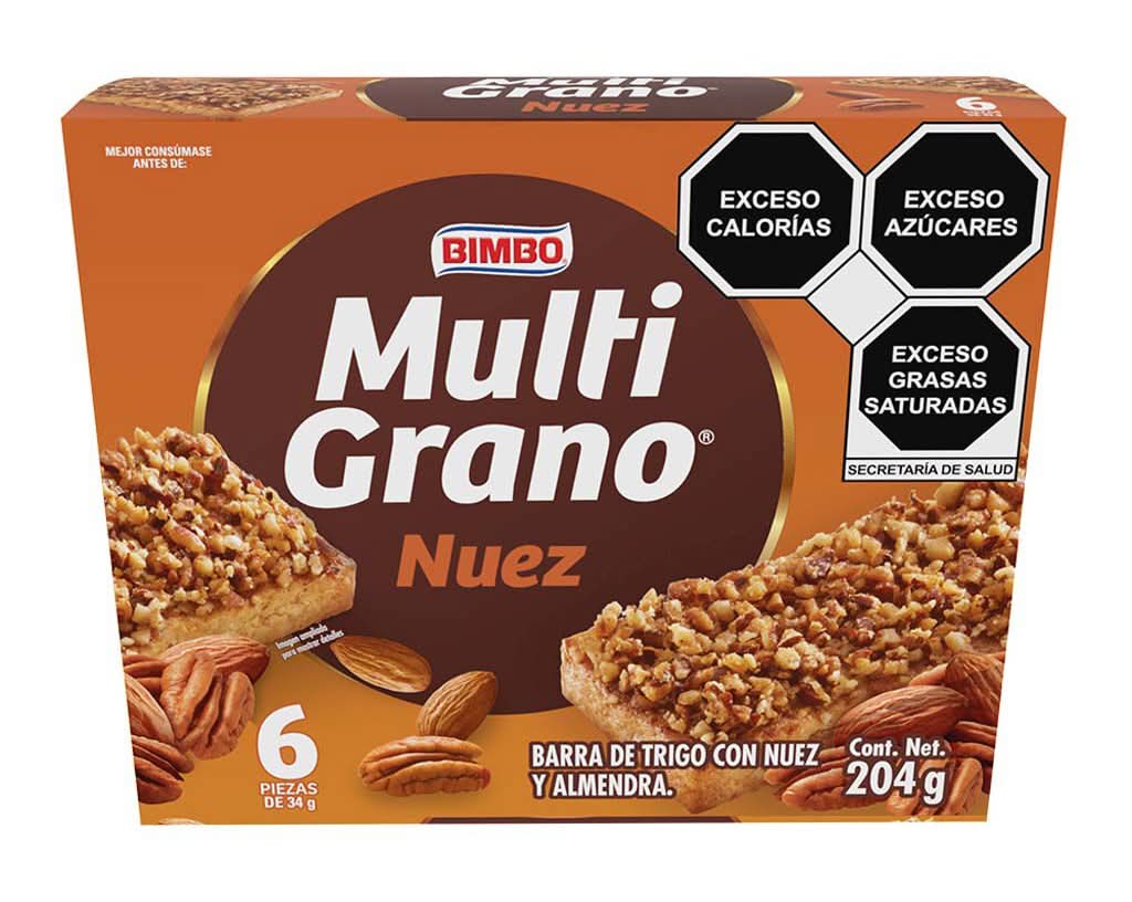 Bimbo · Barras multigrano con nuez y almendra (6 un)