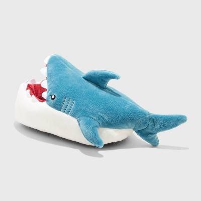 Kids' Knox Shark Ankle Biter Slippers - Cat & Jack™ Blue XL: Machine Washable, Slip On, Non Marking Sole, Soft Outsole