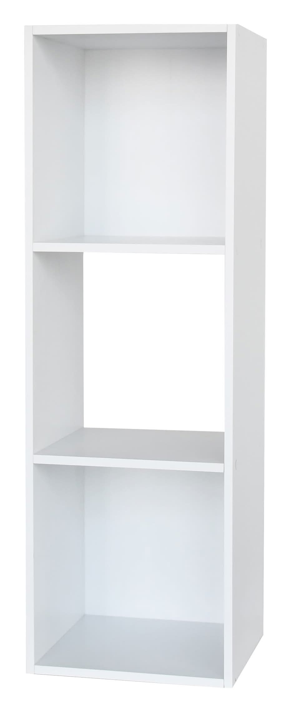 Style Selections 35.9-in H x 12.24-in W x 11.63-in D White Stackable Wood laminate 3 Cube organizer