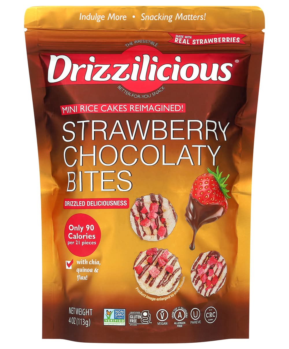 Drizzilicious Chocolaty Bites, Strawberry (4 oz)