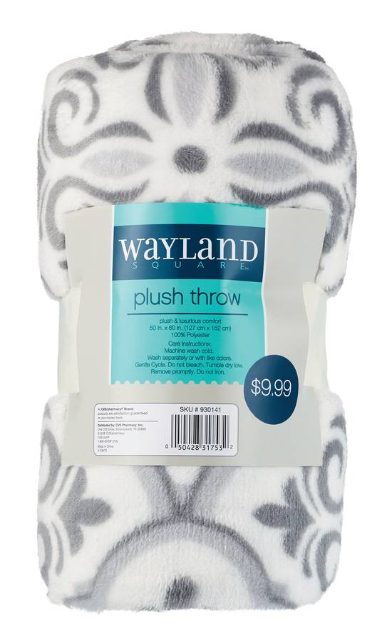 Wayland Square Plush Throw, Assorted Colors