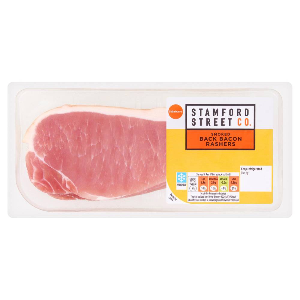 J James & Family Smoked Back Bacon Rashers 300g