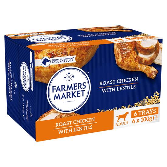 Farmers Market Adult Wet Dog Food Roast Chicken With Lentils 6x100g 6 pack