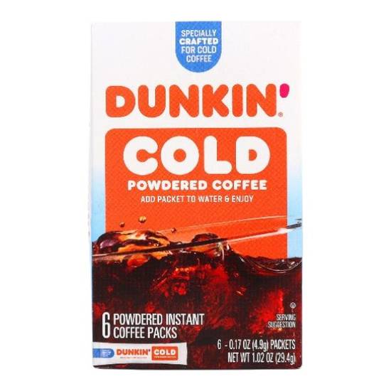 Dunkin' Cold Powdered Instant Coffee Packets (6 ct, 0.17 oz)