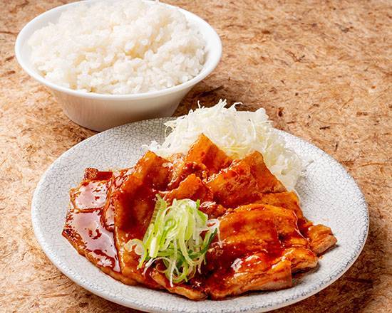 辛味噌ぶたバラ定食 Grilled Pork Set Meal (Belly) + Spicy Miso