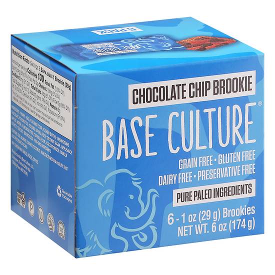 Base Culture Paleo Gluten Free Chocolate Chip Brookie (6 x 1 oz)