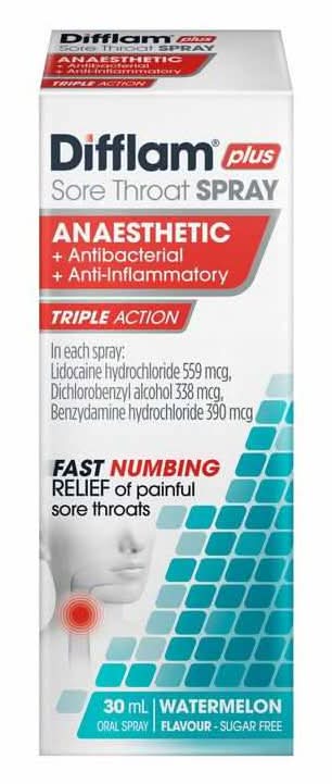 Difflam Plus Sore Throat Spray 30ml