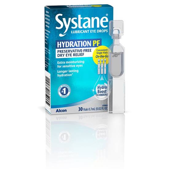 Systane Hydration Preservative Free Lubricating Eye Drops Vials, 30 CT