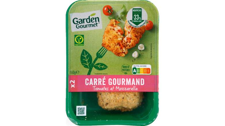 Garden Gourmet Carr{ Gourmand Tomates et Mozarella La barquette de 160g