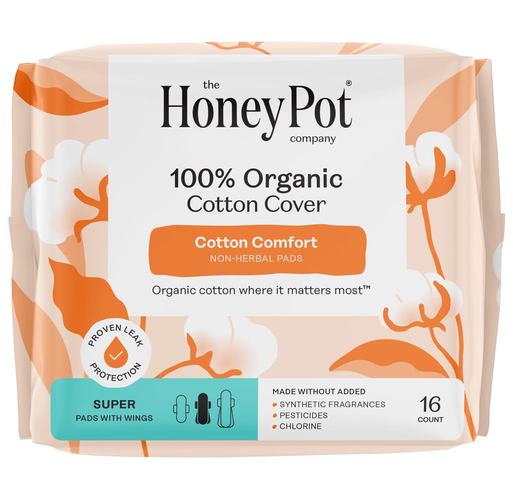 The Honey Pot Organic Super Non-Herbal With Wings Pads