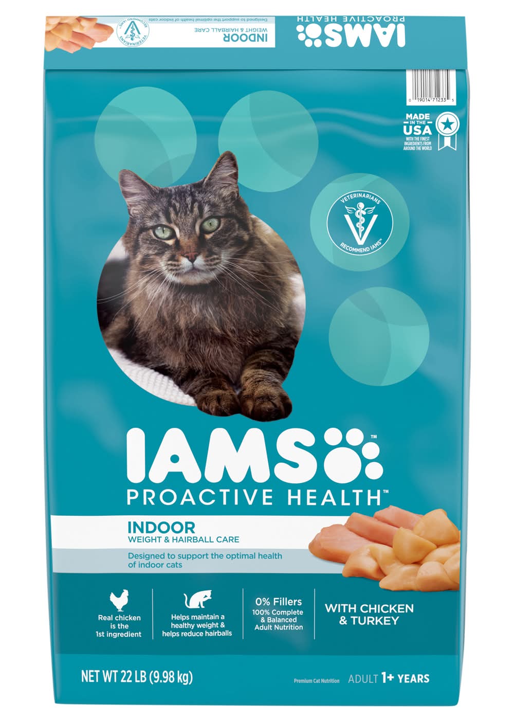 Iams Proactive Health Dry Cat Food, Chicken & Turkey, Adult 1+ (22 lbs)