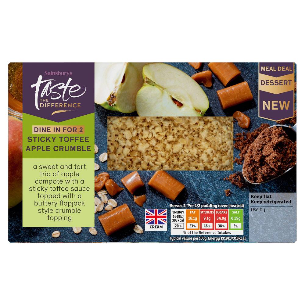 Sainsbury's Sticky Toffee Apple Crumble Dine in for 2,  Taste the Difference 250g