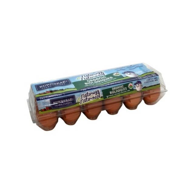 Burnbrae farms calibre gros (douzaine) - organic brown eggs large (12 units)