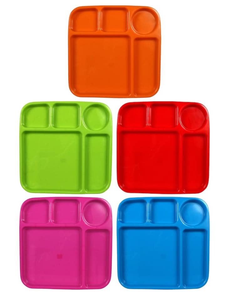 Cooking Concepts 5-Section Lunch Trays, 10x10 in.