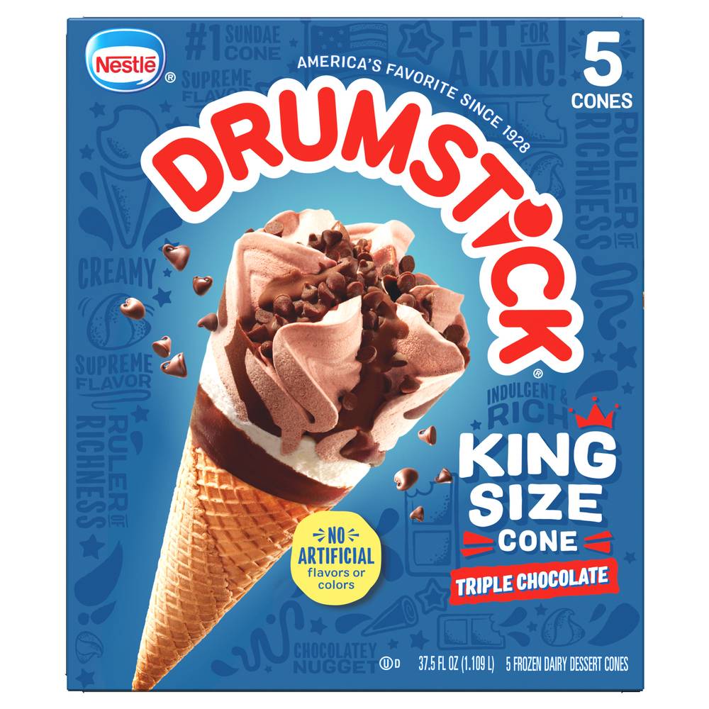 Nestle Drumstick King Size Triple Chocolate Ice Cream Cones