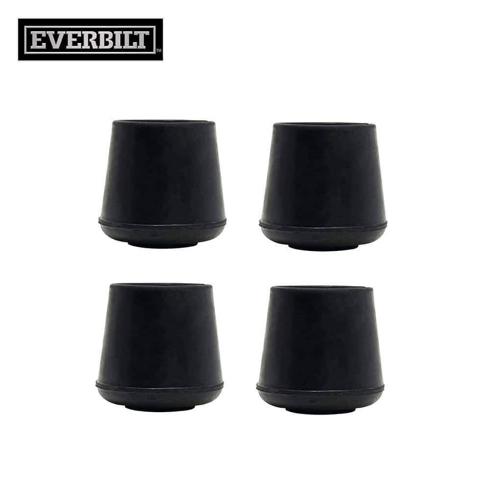 Everbilt 1 In. Black Rubber Leg Caps For Table, Chair, And Furniture Leg Floor Protection (4-Pack)