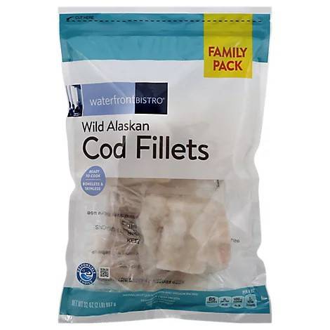 waterfront BISTRO Boneless & Skinless Wild Alaskan Cod Fillets (2 lbs)